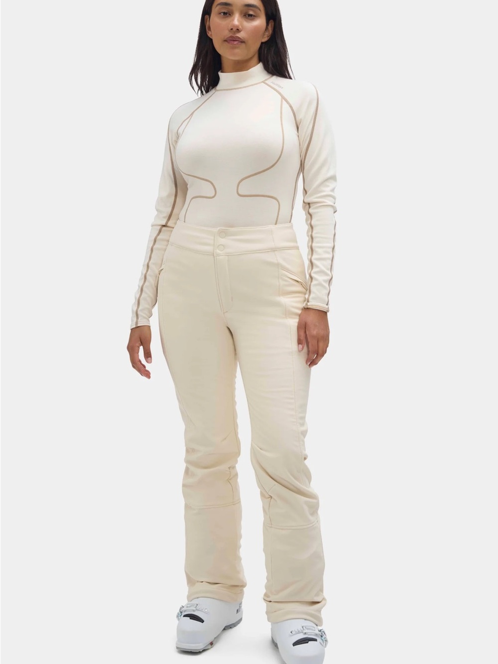 HALFDAYS EMMA SOFT SHELL PANT IN OAT MILK